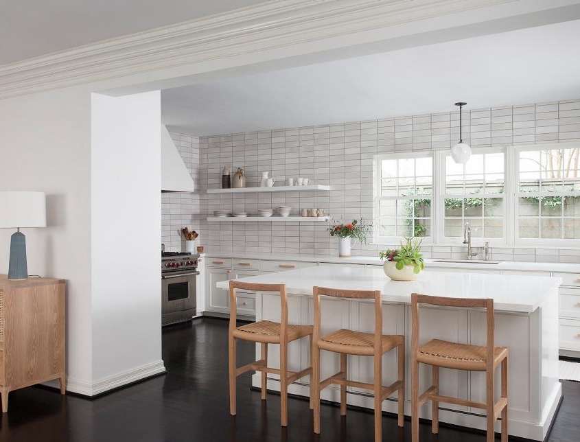 modern open shelving kitchen