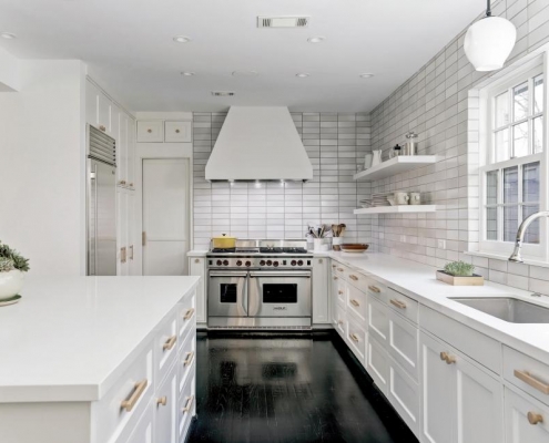 modern open shelving kitchen