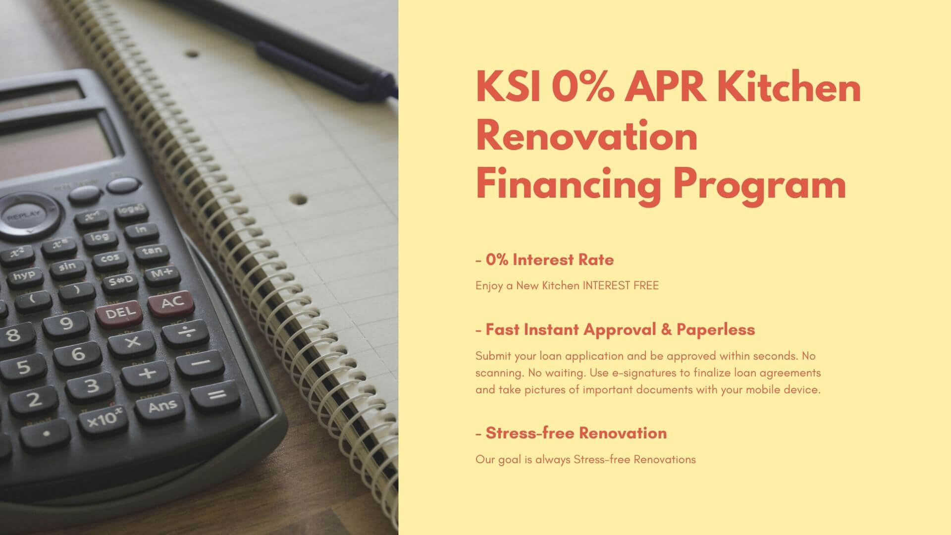 InterestFree Financing Kitchen Renovation Montreal Instant Approval KSI