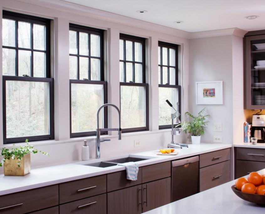 kitchen table area narrow window treatments